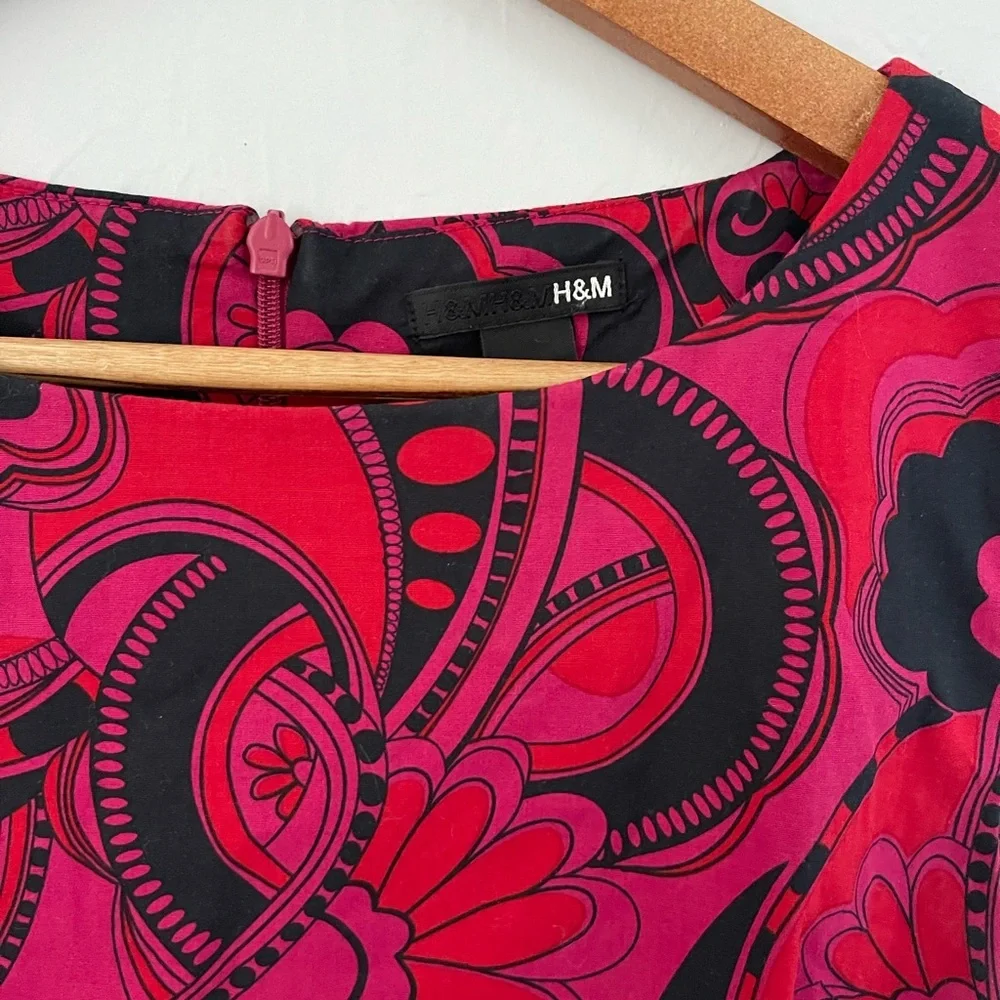 H&M Paisley Print Sleeveless Shift Dress Size 8 - Picture 3 of 4